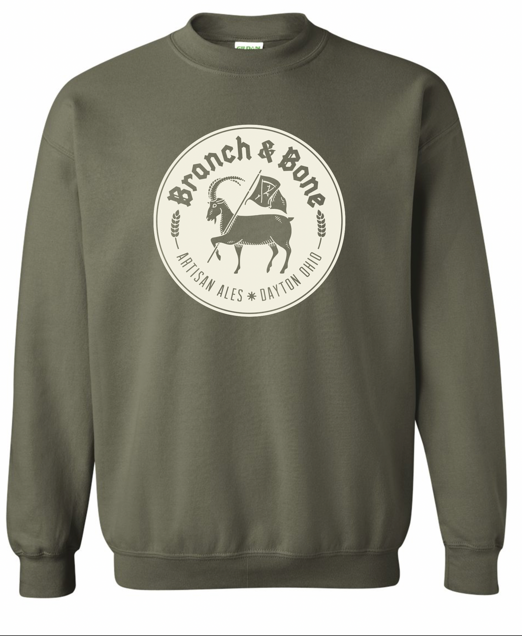 Crew Neck - Military Green CIRCLE LOGO